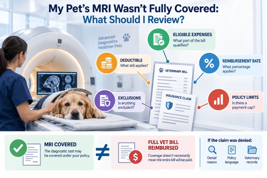 Why didn't pet insurance cover 100% of my pet's MRI